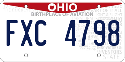 OH license plate FXC4798