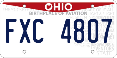 OH license plate FXC4807