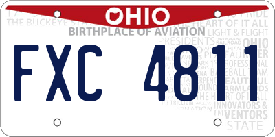 OH license plate FXC4811