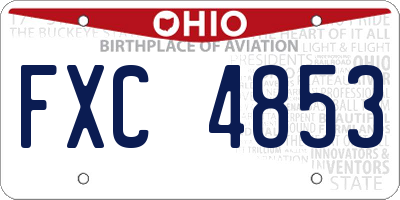 OH license plate FXC4853