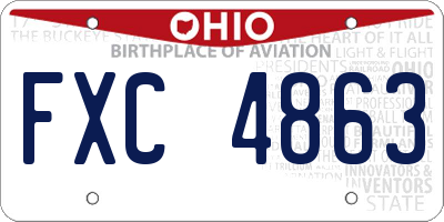 OH license plate FXC4863