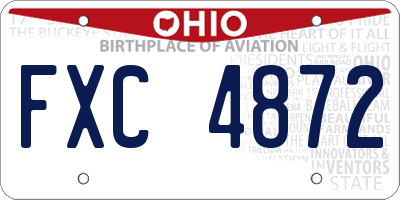 OH license plate FXC4872