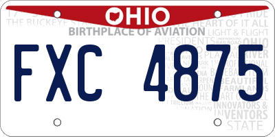 OH license plate FXC4875