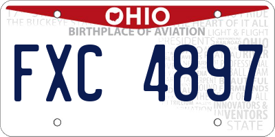 OH license plate FXC4897