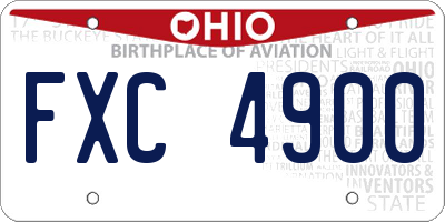 OH license plate FXC4900