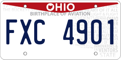 OH license plate FXC4901