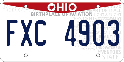 OH license plate FXC4903