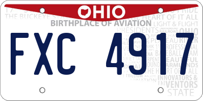 OH license plate FXC4917