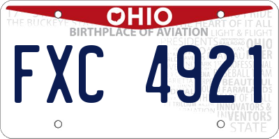 OH license plate FXC4921