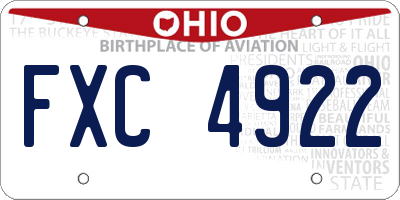 OH license plate FXC4922