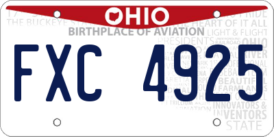 OH license plate FXC4925