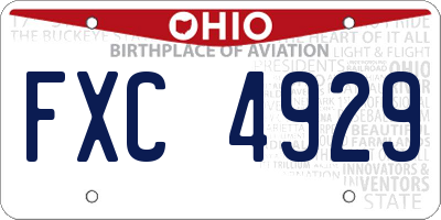 OH license plate FXC4929