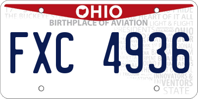 OH license plate FXC4936