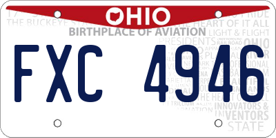 OH license plate FXC4946