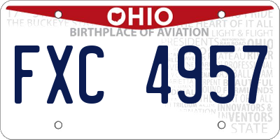 OH license plate FXC4957