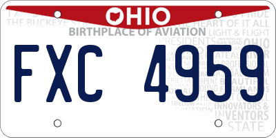 OH license plate FXC4959