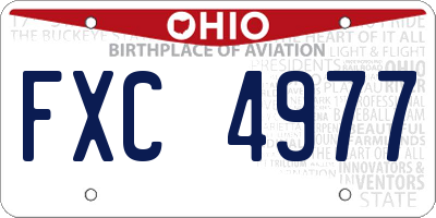 OH license plate FXC4977