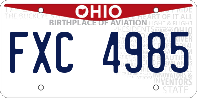 OH license plate FXC4985