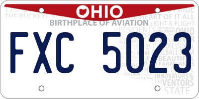 OH license plate FXC5023