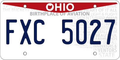OH license plate FXC5027