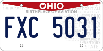 OH license plate FXC5031