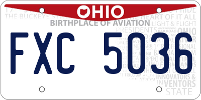 OH license plate FXC5036