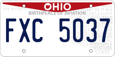 OH license plate FXC5037