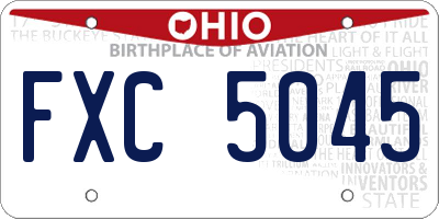 OH license plate FXC5045