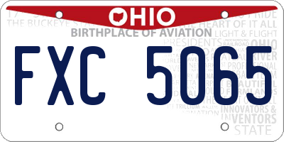OH license plate FXC5065