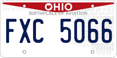 OH license plate FXC5066