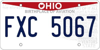 OH license plate FXC5067