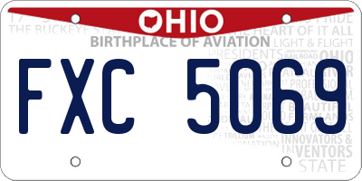 OH license plate FXC5069