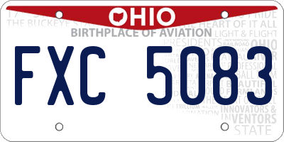 OH license plate FXC5083