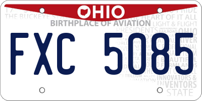 OH license plate FXC5085