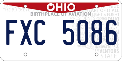 OH license plate FXC5086