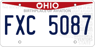 OH license plate FXC5087