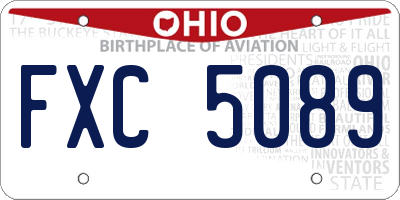OH license plate FXC5089