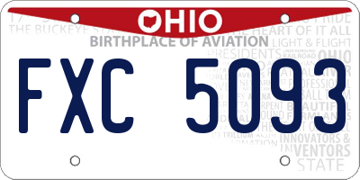 OH license plate FXC5093