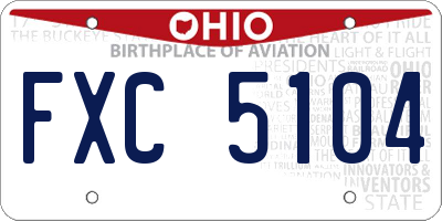 OH license plate FXC5104