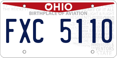 OH license plate FXC5110