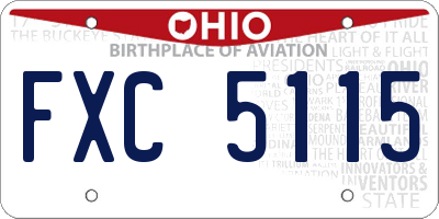 OH license plate FXC5115