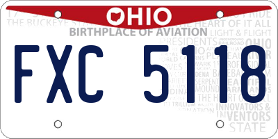 OH license plate FXC5118