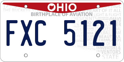 OH license plate FXC5121