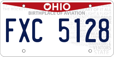 OH license plate FXC5128