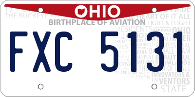 OH license plate FXC5131