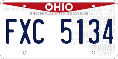 OH license plate FXC5134