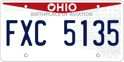 OH license plate FXC5135