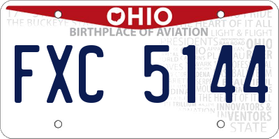 OH license plate FXC5144