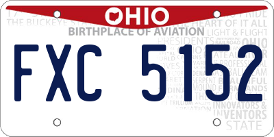 OH license plate FXC5152