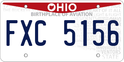 OH license plate FXC5156